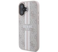 Étui Guess pour iPhone 16 6.1 rose hardcase 4G Printed Stripes MagSafe