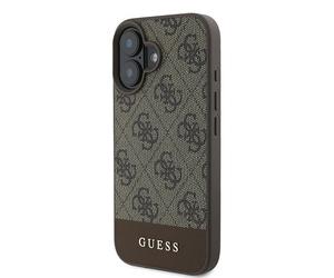 Étui Guess pour iPhone 16 Plus 6.7 marron étui rigide 4G Bottom Stripe