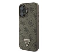 Étui Guess pour iPhone 16 Plus 6.7 marron étui rigide Leather 4G Triangle Strass
