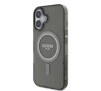 Étui Guess pour iPhone 16 Plus 6.7 noir étui rigide IML Glitter Circle MagSafe