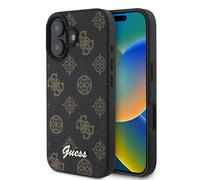 Étui Guess pour iPhone 16 Plus 6.7 noir étui rigide PU Peony Script MagSafe