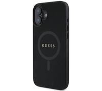 Étui Guess pour iPhone 16 Plus 6.7 noir étui rigide Saffiano Classic Logo MagSafe
