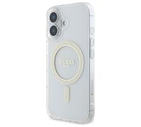 Étui Guess pour iPhone 16 Plus 6.7 transparent étui rigide IML Glitter Circle MagSafe