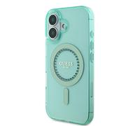 Étui Guess pour iPhone 16 Plus 6.7 vert étui rigide IML Rhinestones MagSafe