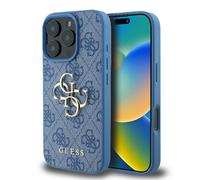 Étui Guess pour iPhone 16 Pro 6.3 bleu étui rigide 4G Big Logo