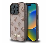 Étui Guess pour iPhone 16 Pro 6.3 marron étui rigide Peony Script MagSafe