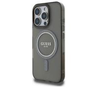 Étui Guess pour iPhone 16 Pro 6.3 noir étui rigide IML Glitter Circle MagSafe