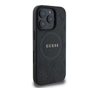 Étui Guess pour iPhone 16 Pro 6.3 noir étui rigide Saffiano Peony Classic Logo MagSafe
