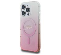 Étui Guess pour iPhone 16 Pro 6.3 rose étui rigide IML Glitter Gradient MagSafe