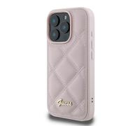 Étui Guess pour iPhone 16 Pro 6.3 rose étui rigide Quilted Metal Logo