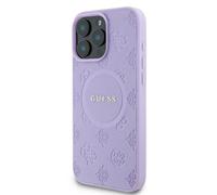 Étui Guess pour iPhone 16 Pro 6.3 violet étui rigide Saffiano Peony Classic Logo MagSafe