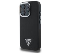 Étui Guess pour iPhone 16 Pro Max 6.3 noir étui rigide Grained Triangle MagSafe