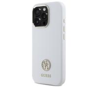 Étui Guess pour iPhone 16 Pro Max 6.9 blanc étui rigide Silicone Logo Strass 4G
