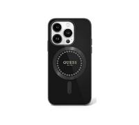 Étui Guess pour iPhone 16 Pro Max 6.9 noir étui rigide IML Rhinestones MagSafe