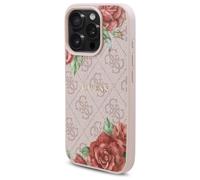 Étui Guess pour iPhone 16 Pro Max 6.9 rose étui rigide 4G Flowers Print MagSafe
