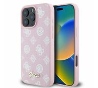 Étui Guess pour iPhone 16 Pro Max 6.9 rose étui rigide Peony Script MagSafe