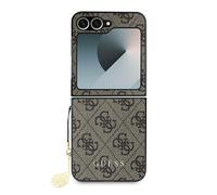 Étui Guess pour Samsung Z Flip6 F741 marron 4G Charm