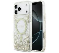 Étui Guess Resin Bottom Glitter MagSafe pour iPhone 17 Pro Max or