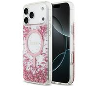 Étui Guess Resin Bottom Glitter MagSafe pour iPhone 17 Pro Max rose