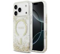 Étui Guess Resin Bottom Glitter MagSafe pour iPhone 17 Pro or