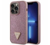 Étui Guess Rhinestone Triangle pour iPhone 14 Pro, rose