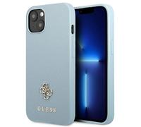 Étui Guess Saffiano 4G Small Metal Logo pour iPhone 13 mini, bleu