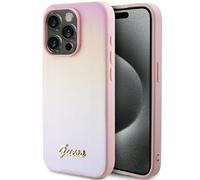 Étui Guess Saffiano Iridescent Script pour iPhone 14 Pro, rose