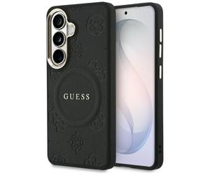 Étui Guess Saffiano Peony Embossed Ring MagSafe pour Samsung Galaxy S26+, noir