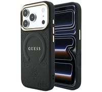 Étui Guess Saffiano Peony & Ring pour iPhone 18 Pro Max / 17 Pro Max, noir