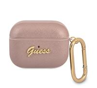 Étui Guess Saffiano Script rose pour AirPods Pro