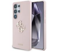Étui Guess Silicone Big 4G Logo Bottom Script pour Samsung Galaxy S25 Ultra rose