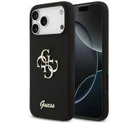 Étui Guess Silicone Big 4G Script pour iPhone 17 Pro Max noir