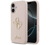 Étui Guess Silicone Big 4G Script pour iPhone 17, rose