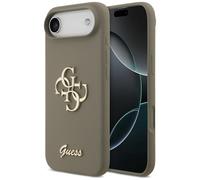Étui Guess Silicone Big 4G Script pour iPhone Air, marron