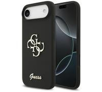 Étui Guess Silicone Big 4G Script pour iPhone Air, noir
