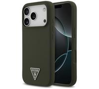 Étui Guess Silicone Triangle Logo MagSafe pour iPhone 17 Pro kaki