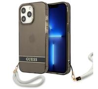 Étui Guess Translucent Stap pour iPhone 13 Pro, noir