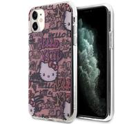Étui Hello Kitty IML Tags Graffiti pour iPhone 11 rose