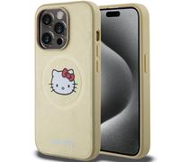 Étui Hello Kitty Leather Kitty Head MagSafe pour iPhone 14 Pro Max, doré