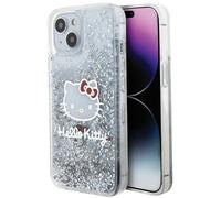 Étui Hello Kitty Liquid Glitter Charms pour iPhone 15, argenté