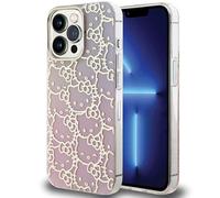Étui Hello Kitty pour iPhone 15 Pro Max 6.7 rose étui rigide IML Gradient Electrop Crowded Kitty Head