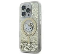 Étui Hello Kitty pour iPhone 16 Pro 6.3 or étui rigide Liquid Glitter Fever MagSafe