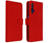 Coque et étui téléphone mobile Avizar Etui Honor 20 et Huawei Nova 5T Housse Porte-cartes Fonction Support - Rouge