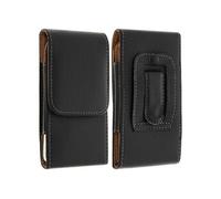 Etui Housse Ceinture à Rabat Vertical pour Smartphone 142x73x9 mm Noir