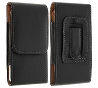 Étui Housse Ceinture à Rabat Vertical pour Smartphone 142x73x9 mm Noir