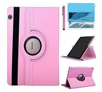 Étui Housse Coque pour Huawei MediaPad T3 9.6 Pouces 2017 (AGS-W09 AGS-L09 AGS-L03) - 360 degrés Rotation Full Protection Kickstand Case Cover,avec Un Stylo,Écran Film (Pink)