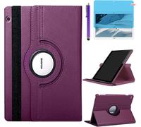 Étui Housse Coque pour Huawei MediaPad T3 9.6 Pouces 2017 (AGS-W09 AGS-L09 AGS-L03) - 360 degrés Rotation Full Protection Kickstand Case Cover,avec Un Stylo,Écran Film (Purple)