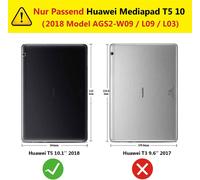 Étui Housse Coque Pour Huawei Mediapad T5 10.1 Pouces 2018 (Ags2-W09 Ags2-L09 Ags2-L03) - 360 Degrés Rotation Full Protection Kickstand Case Cover,Avec Un Stylo,Écran Film (Deep Blue)