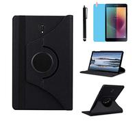 Étui Housse Coque pour Samsung Galaxy Tab A 8.0 2017 Tablet (SM-T380 SM-T385) - 360 degrés Rotation Full Protection Kickstand Case Cover,avec Un Stylo,Écran Film (Black)