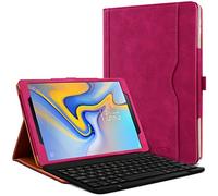 Étui Housse de Protection et Mode Support Horizontal Couleur Rose Fuschia avec Clavier Français Azerty Connection Bluetooth pour Tablette Samsung Galaxy Tab A 10.5 SM-T590